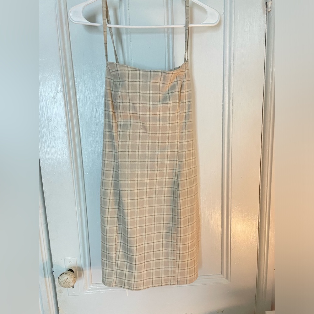 H&M plaid midi tight dress